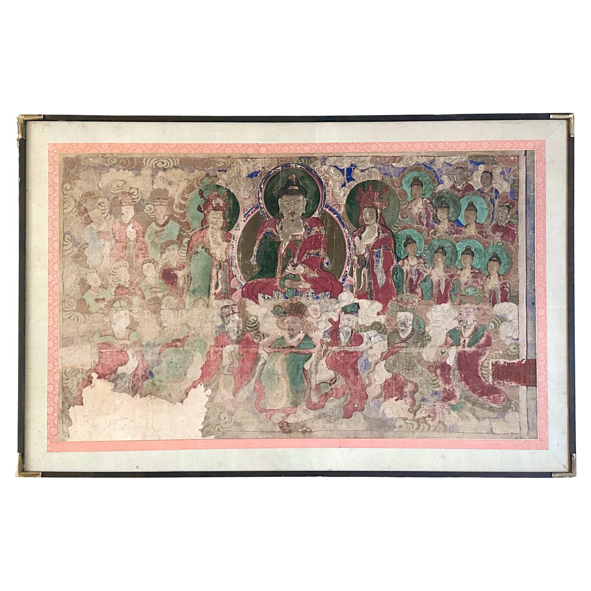Korean Buddhist Temple Scroll Painting Sinjung T'aenghwa Joseon Dynasty