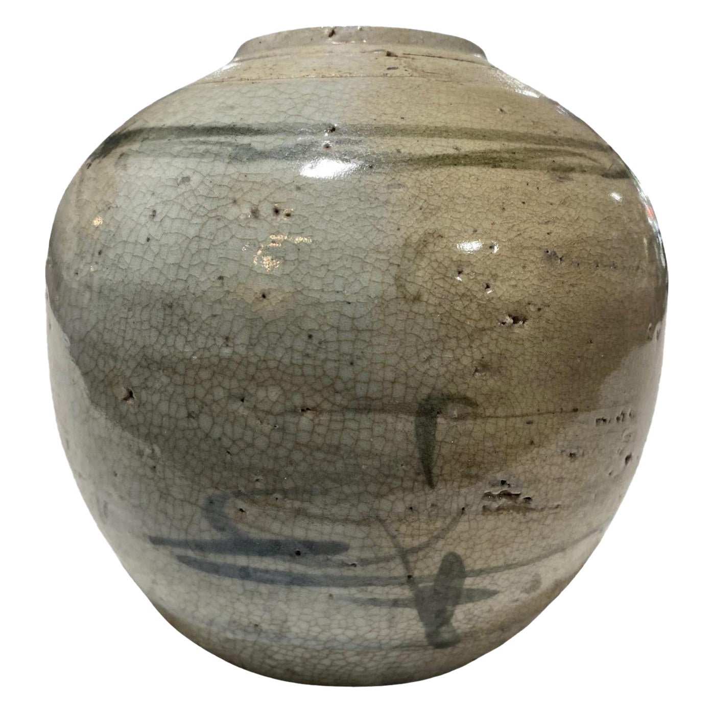 Vase coréen Buncheong Joseon Dynasty Antique Glazed Pottery Ceramic Wabi-Sabi Vase