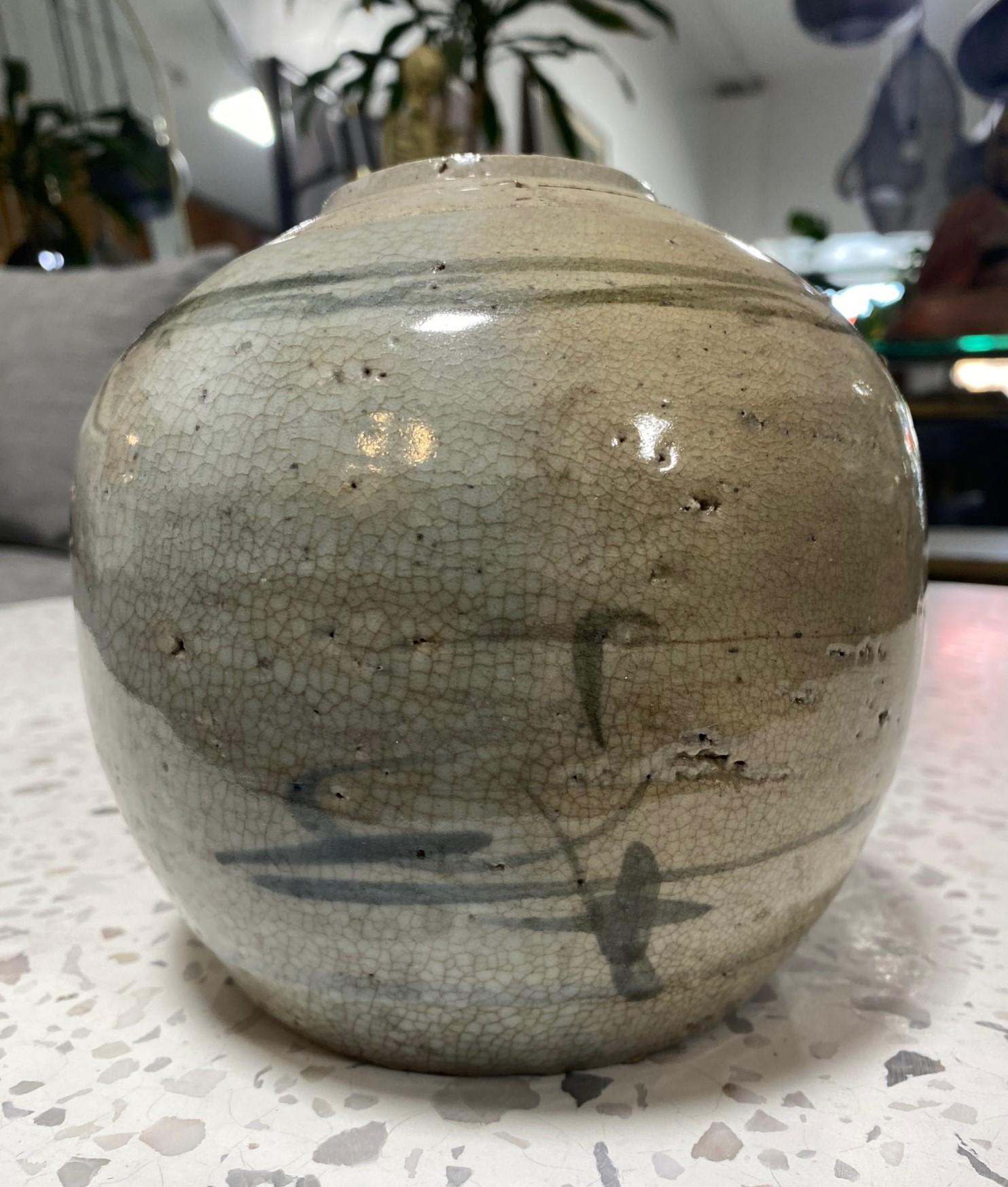 Korean Buncheong Joseon Dynasty Antique Glazed Pottery Ceramic Wabi-Sabi Vase In Good Condition For Sale In Studio City, CA