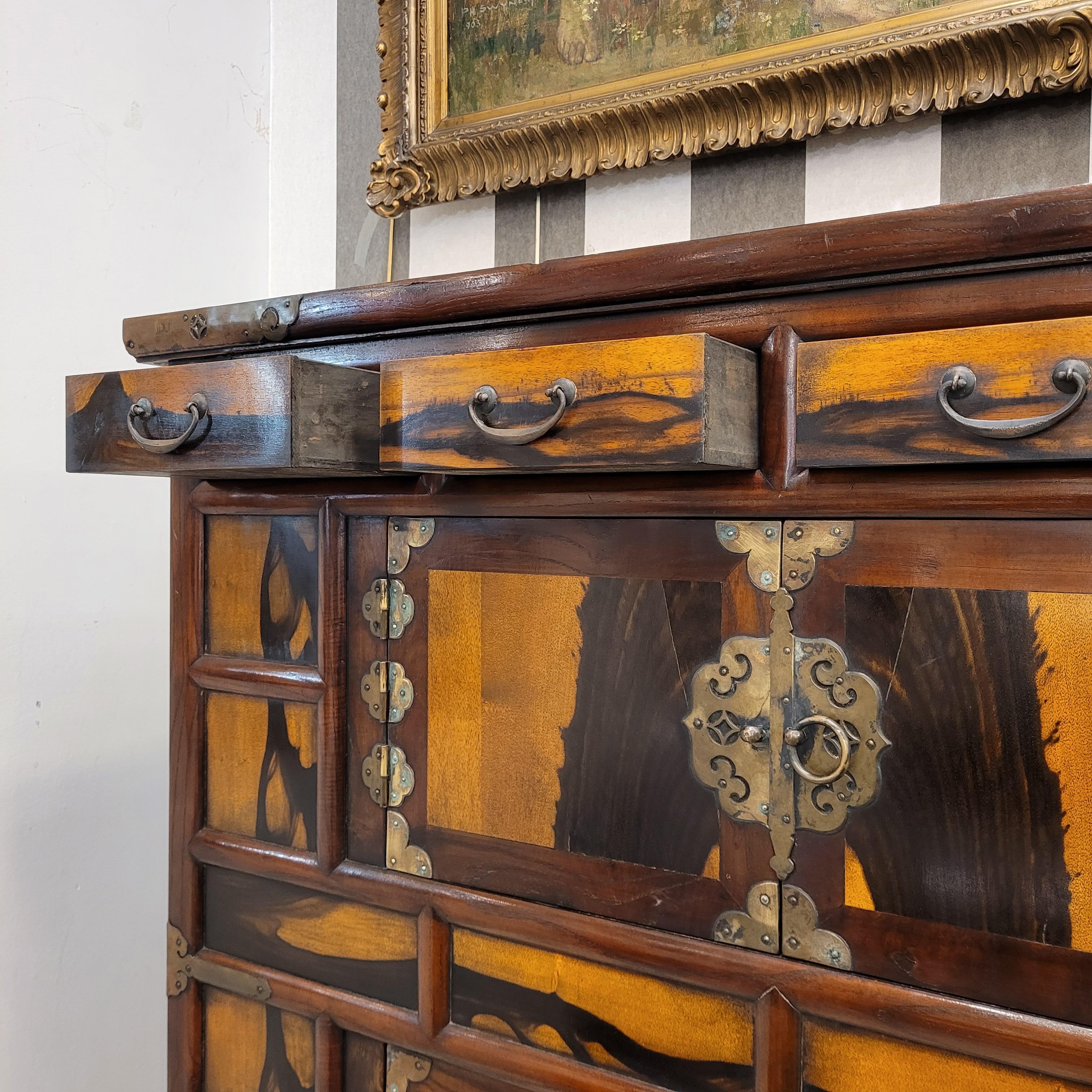 Korean Cabinet furniture “Samcheungjang”, fruit wood and bronze fittings 3