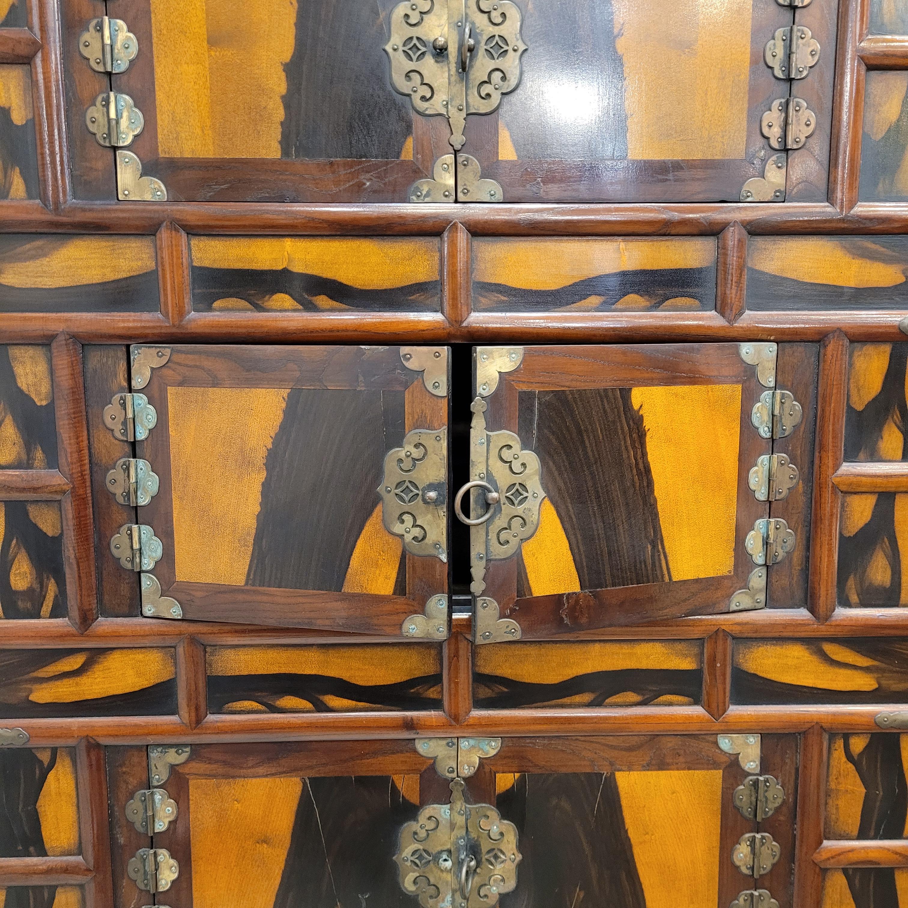 Korean Cabinet furniture “Samcheungjang”, fruit wood and bronze fittings 6