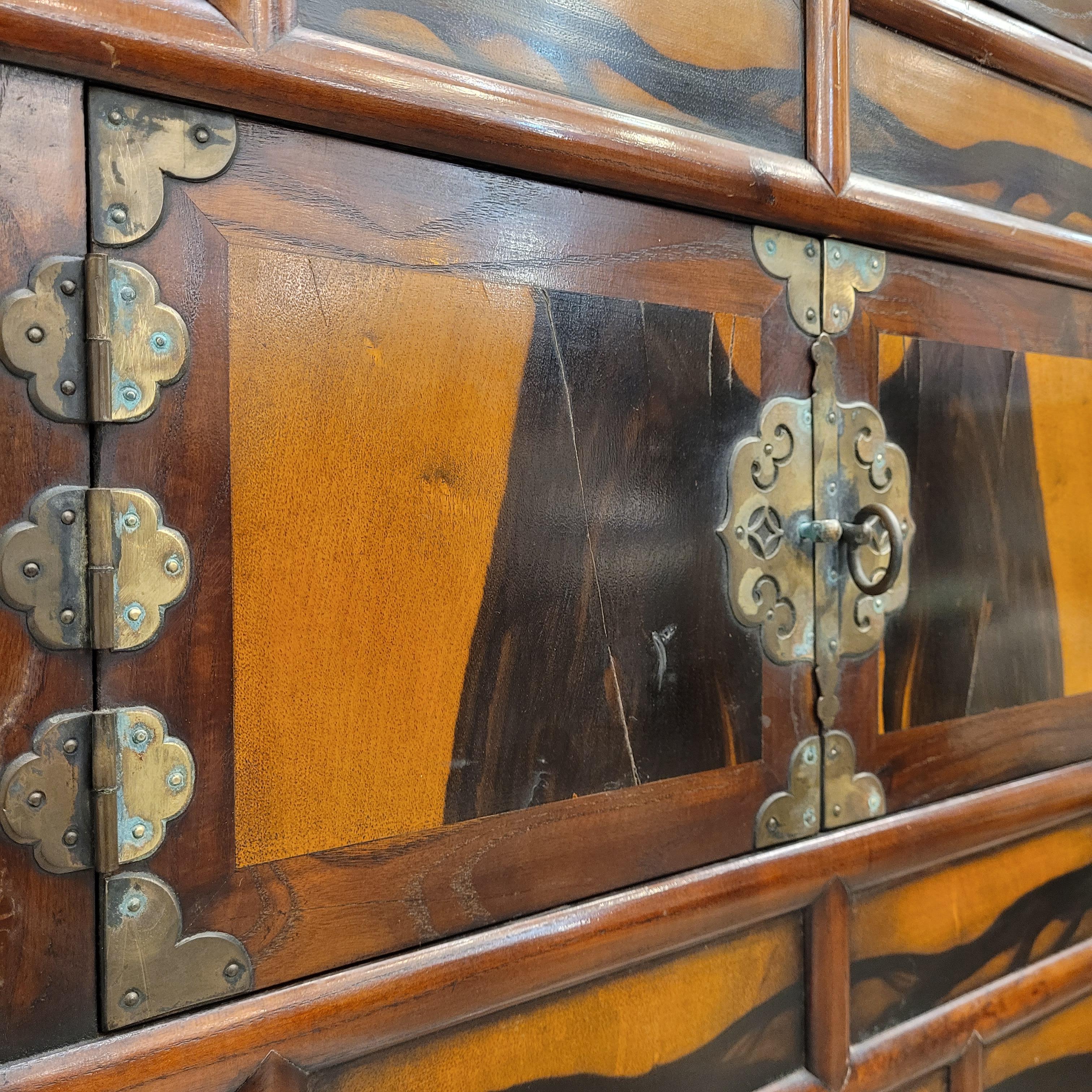 Korean Cabinet furniture “Samcheungjang”, fruit wood and bronze fittings 7