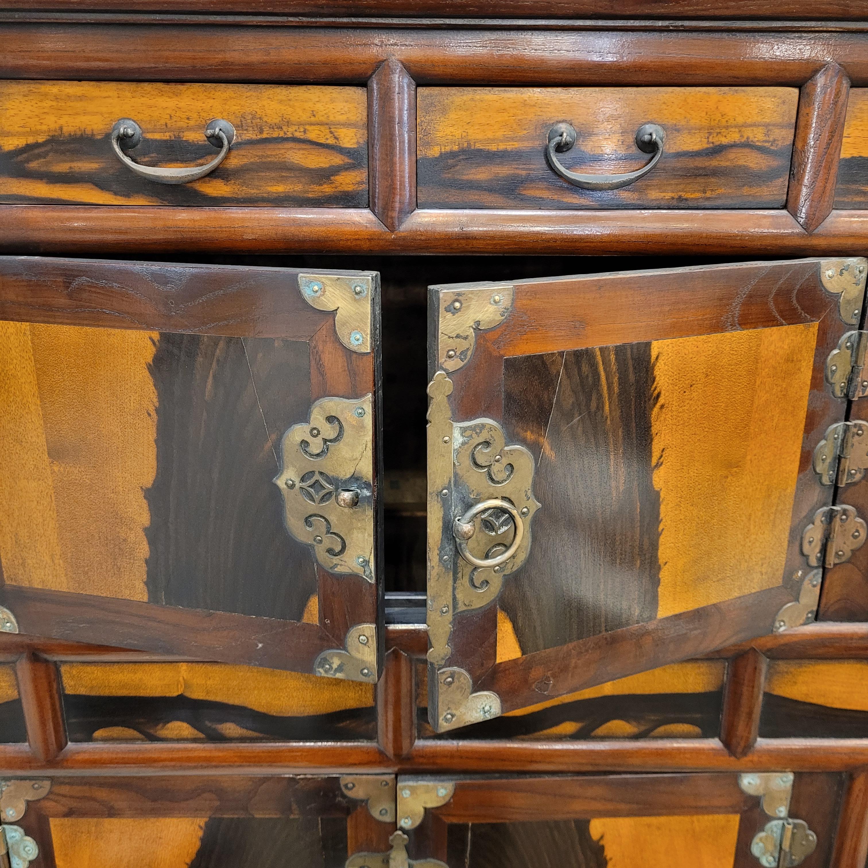 Korean Cabinet furniture “Samcheungjang”, fruit wood and bronze fittings 12