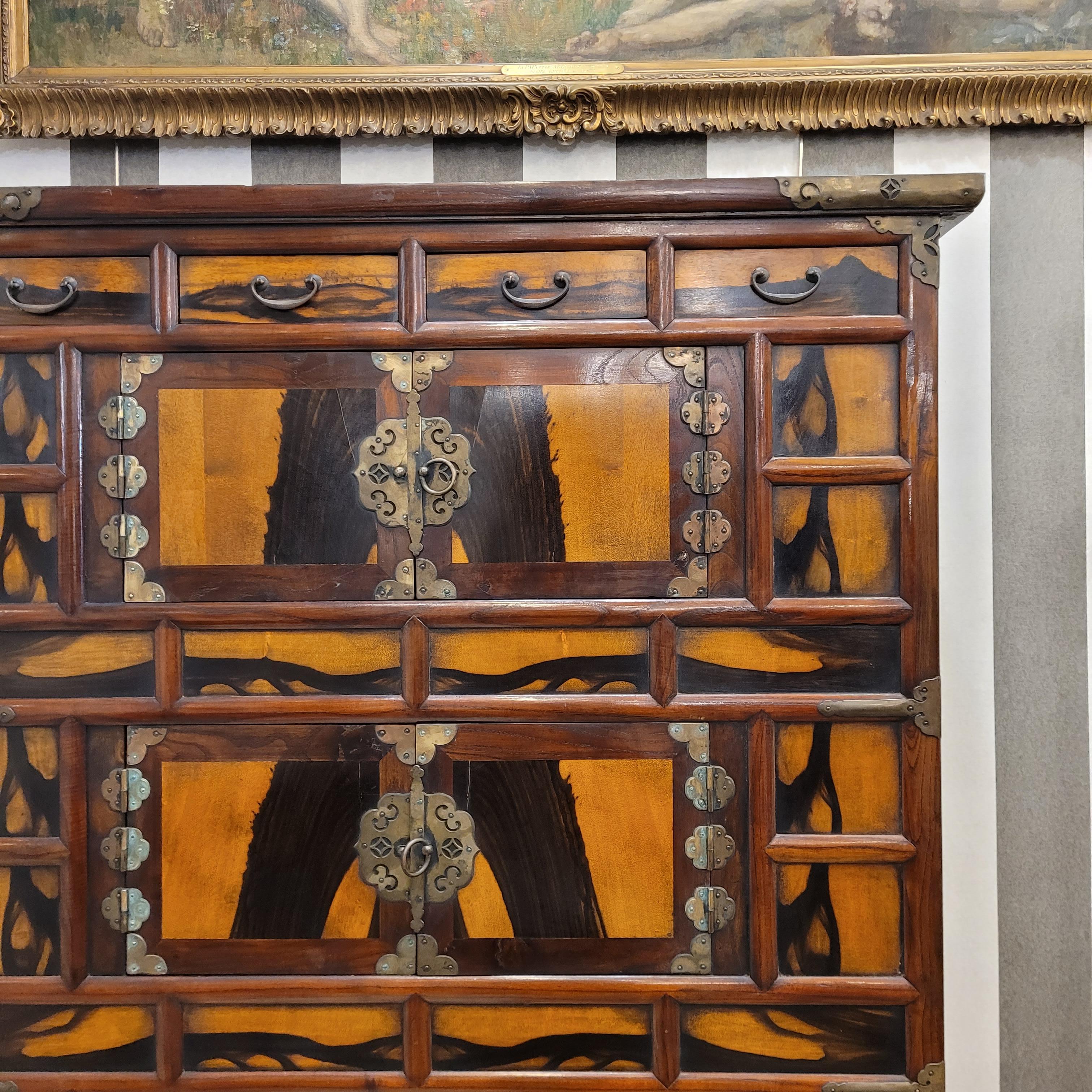 Korean Cabinet furniture “Samcheungjang”, fruit wood and bronze fittings 1