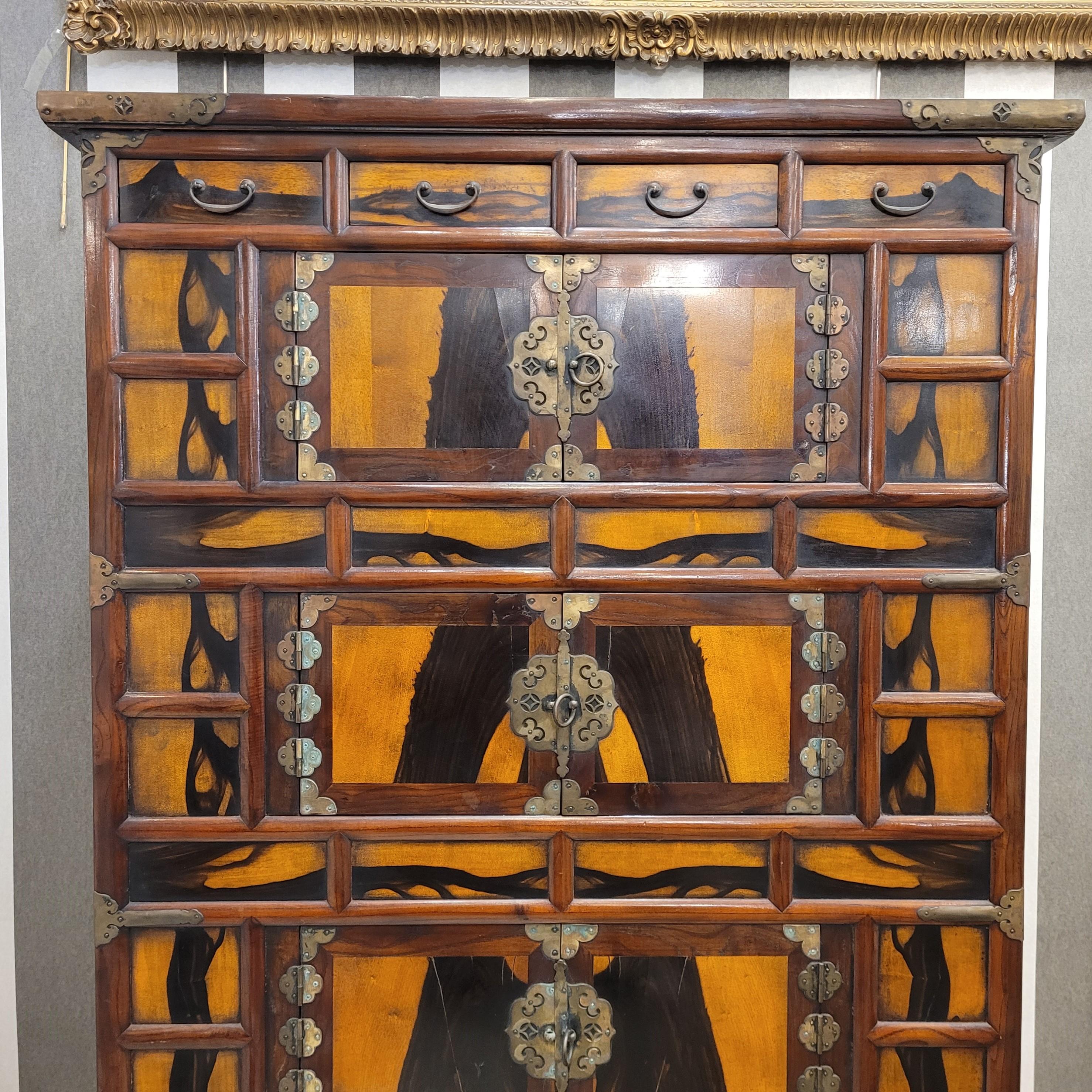 Korean Cabinet furniture “Samcheungjang”, fruit wood and bronze fittings 2