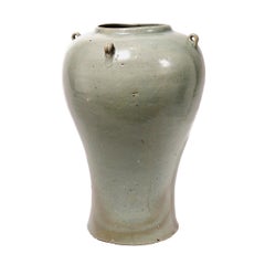 Antique Korean Celadon Baluster Jar, Koryo Dynasty, 12th Century