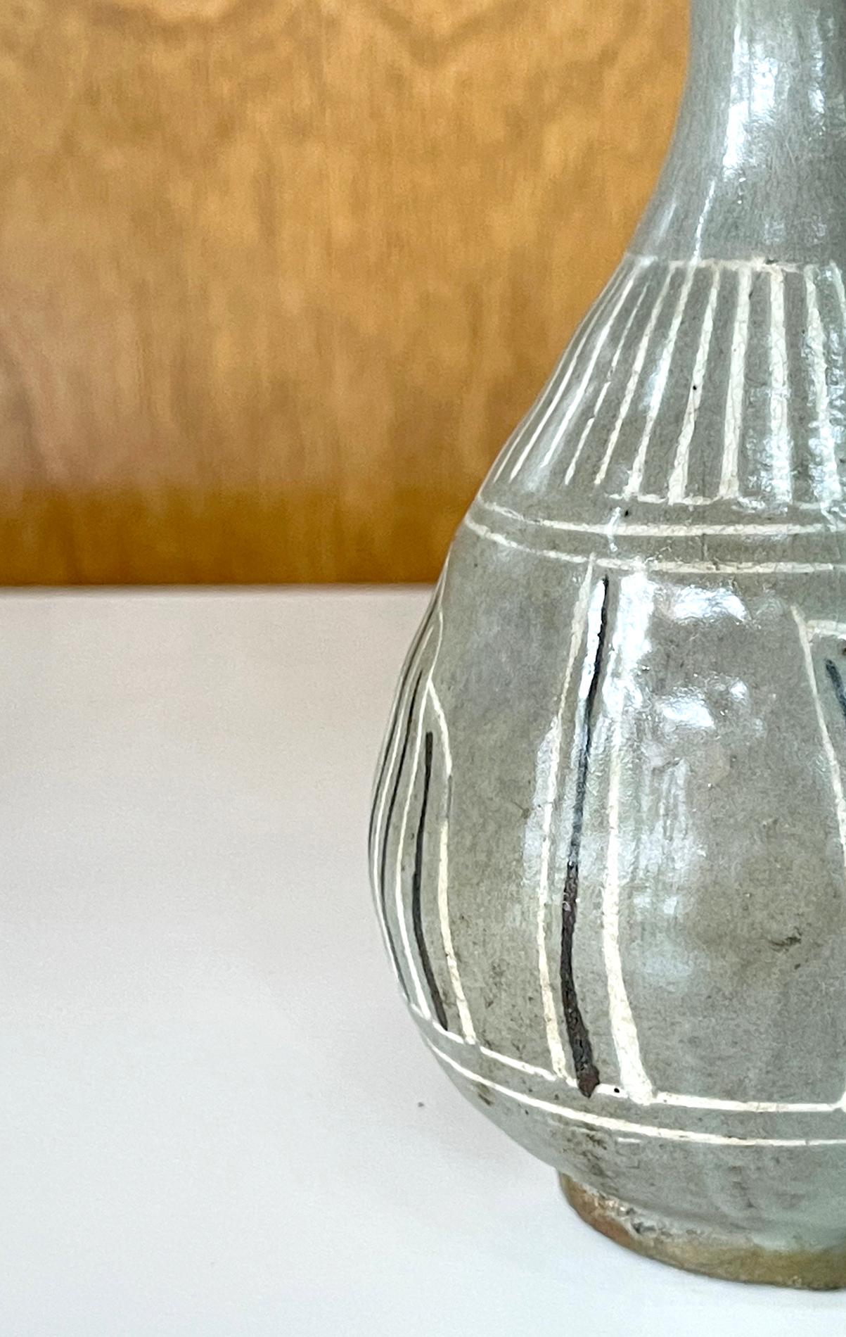 Korean Celadon Inlay Vase Goryeo Dynasty For Sale 1