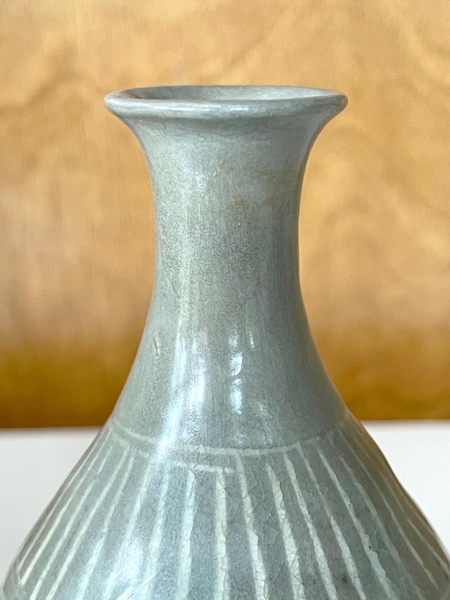 Korean Celadon Inlay Vase Goryeo Dynasty For Sale 4