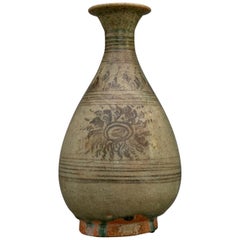 Thai Stoneware Green Vase