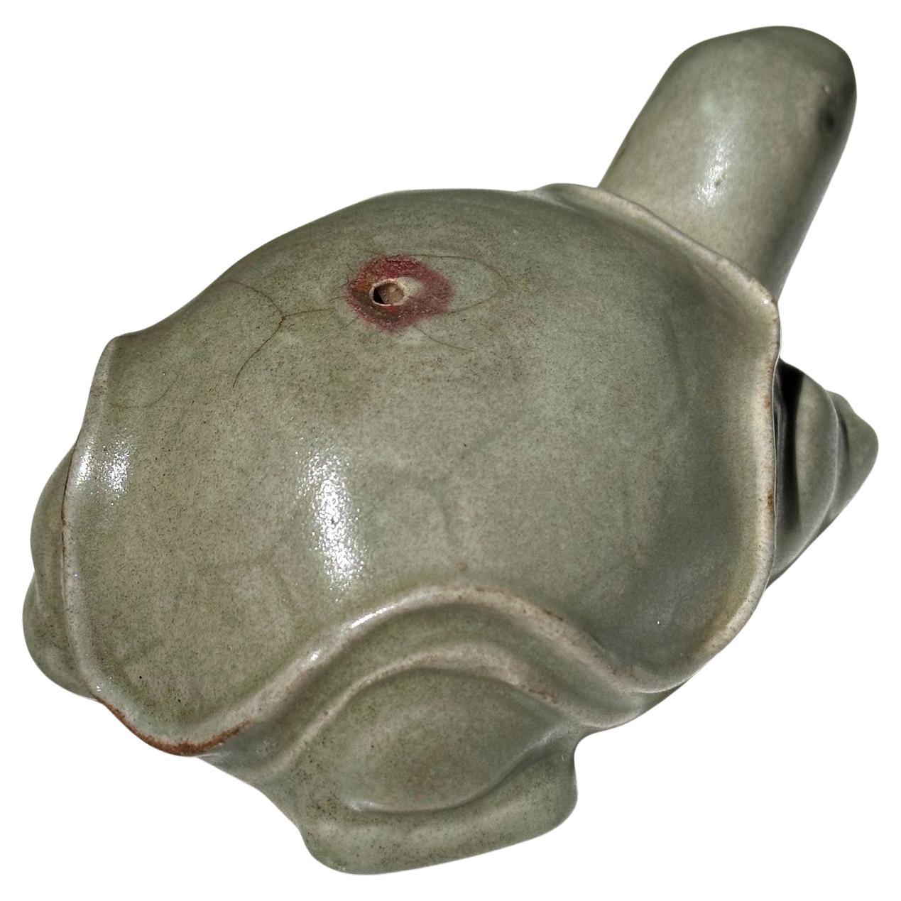 Glazed Korean Ceramic Celadon Turtle Form Water Dropper Goryeo Period For Sale