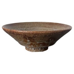 Koreanische Chawan-Ido-Teeschale aus Keramik mit Soba-Glasur Kuroda Touen
