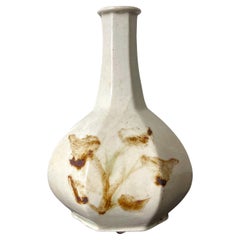 Antique Korean Ceramic Faceted Wine Bottle Vase Joseon Dynasty