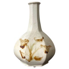 Vaso per bottiglie di vino in ceramica coreana sfaccettata Dinastia Joseon