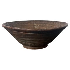 Antique Korean Ceramic Kakinoheta Chawan Tea Bowl