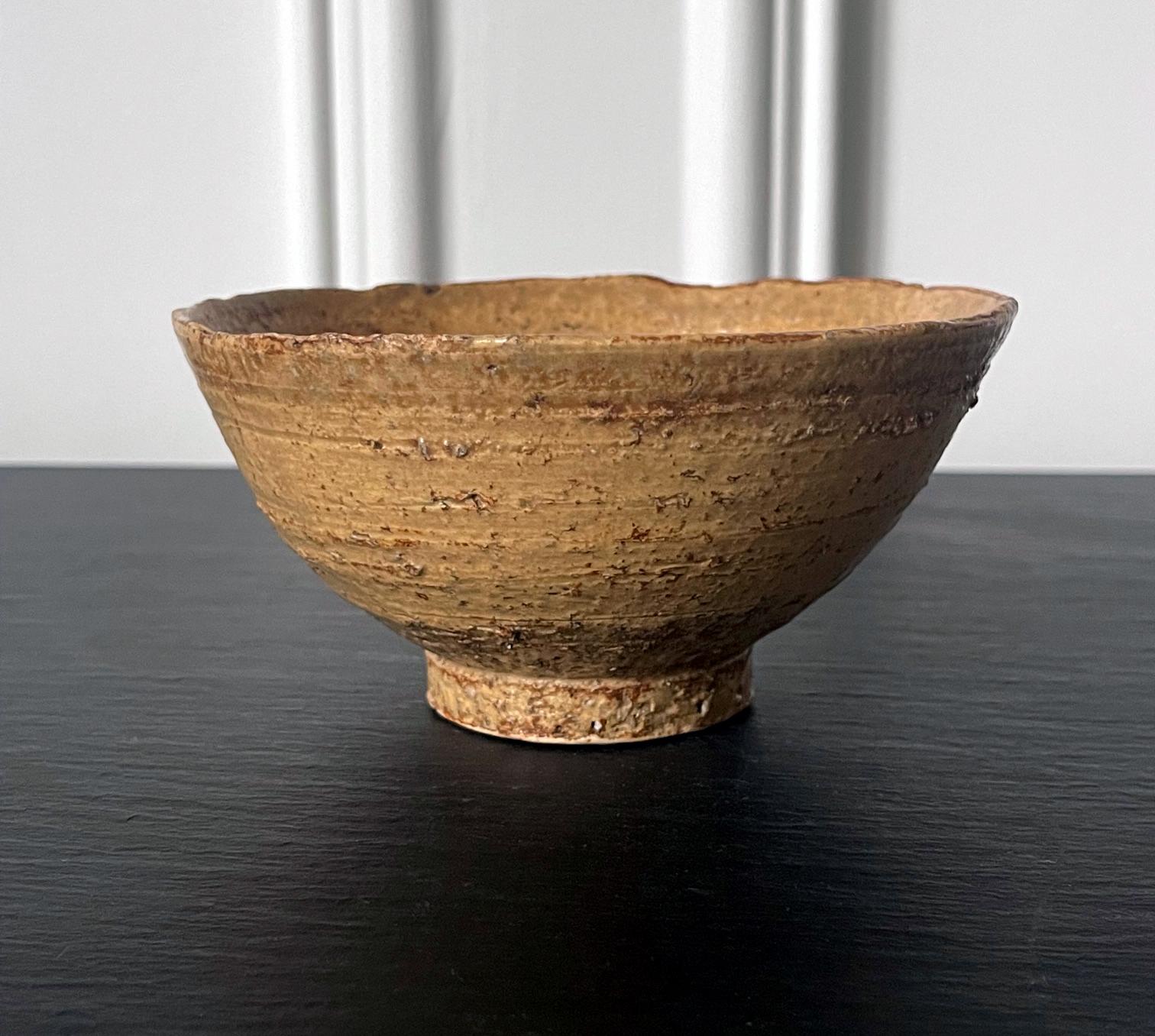 Glazed Korean Ceramic Ki-Irabo Tea Bowl Chawan Joseon Dynasty For Sale