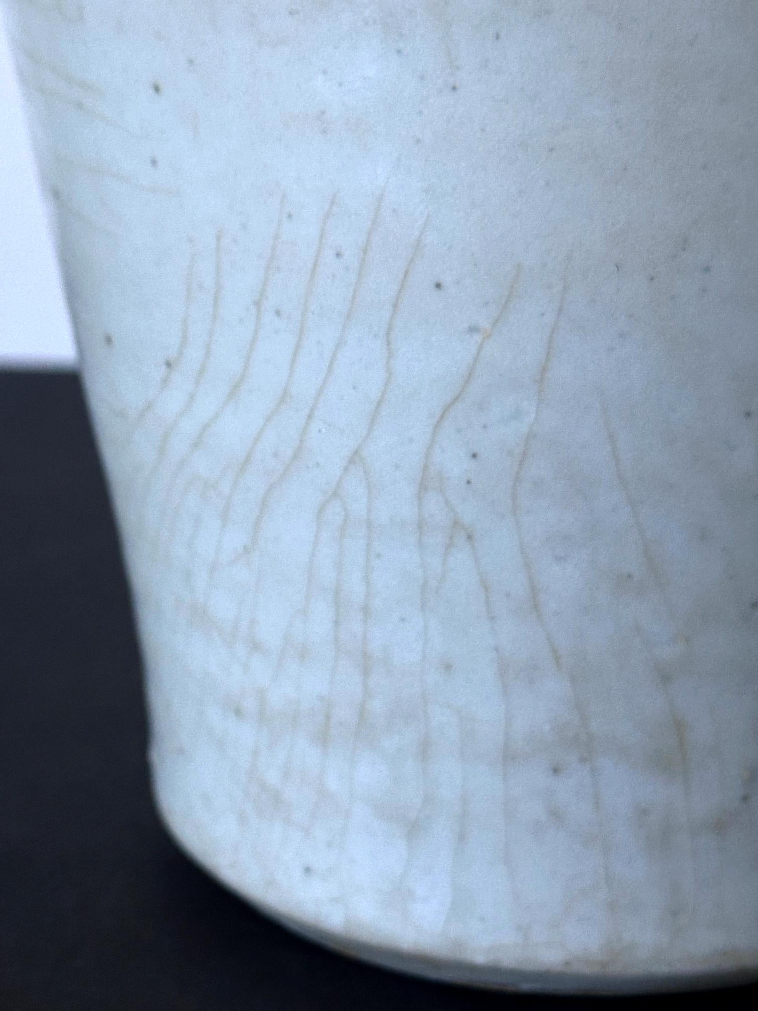 Korean Ceramic White Jar with Iron Red Cloud Motif Joseon Dynasty For Sale 8