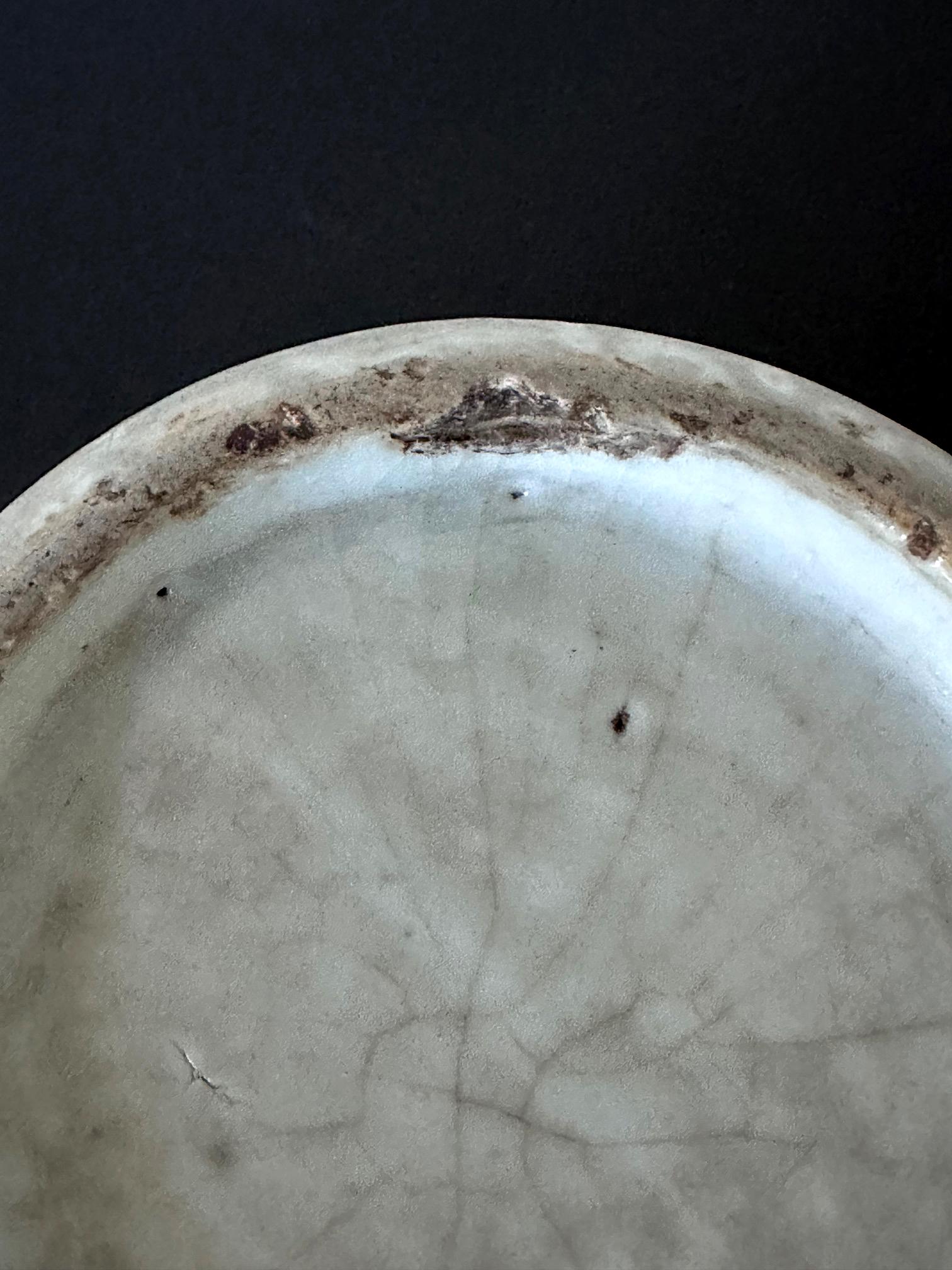 Korean Ceramic White Jar with Iron Red Cloud Motif Joseon Dynasty For Sale 13