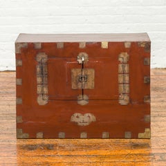 Korean Early 20th Century Chest with Double Doors and Traditional Brass Hardware