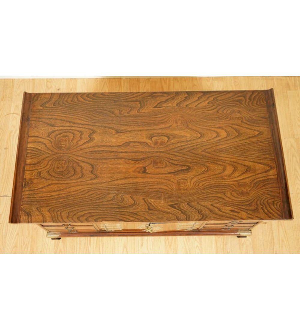 Korean Elm Coffee Table with Lots of Drawers, Late 19th Century For Sale 5