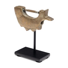 Serratura coreana a forma di pesce in ottone inciso