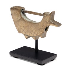 Serratura coreana a forma di pesce in ottone inciso