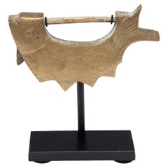 Serratura coreana a forma di pesce in ottone inciso