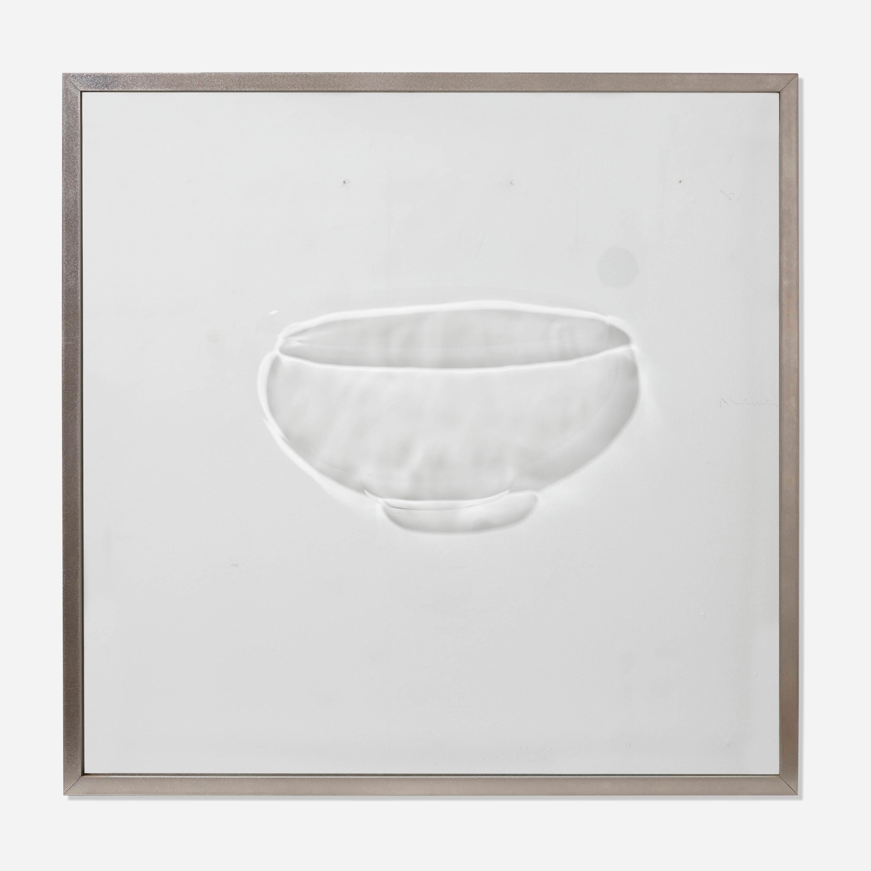 Sang-Min Lee
Title: Black Glazed Bowl
Year: 2018
Engraved glass in artist's frame
Etched signature and year on the lower right corner
Provenance: Gallery Tableau, South Korea  
Private collection in US.
The piece is heavy. Professional installation