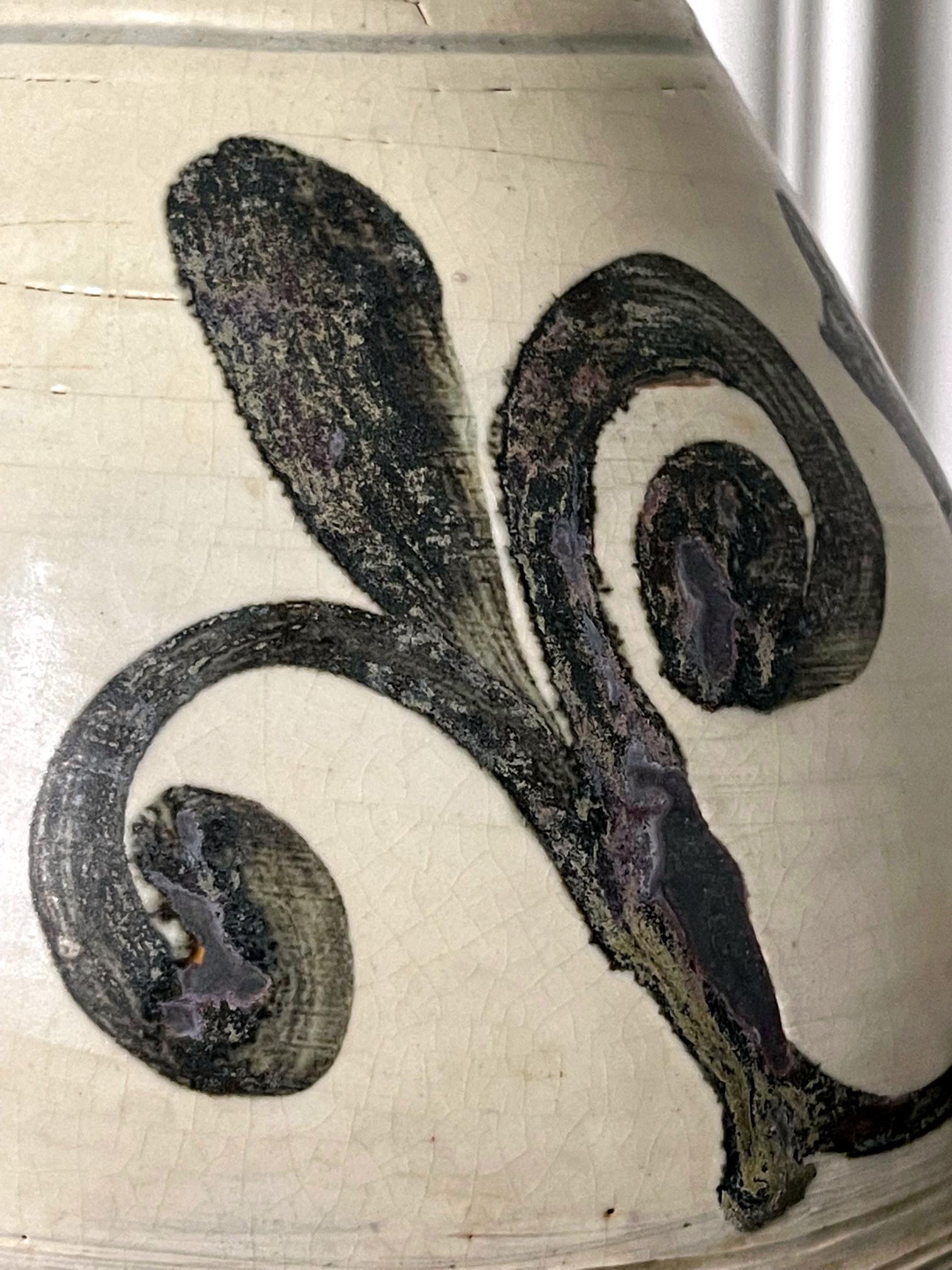 Korean Glazed Ceramic Vase Buncheong Ware Early Joseon Dynasty For Sale 6