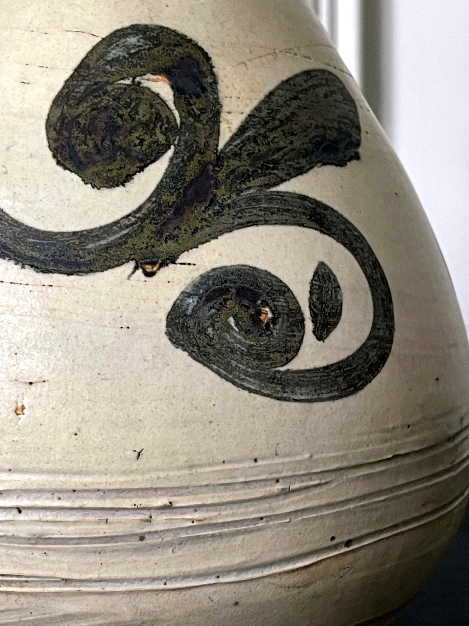 Korean Glazed Ceramic Vase Buncheong Ware Early Joseon Dynasty For Sale 7
