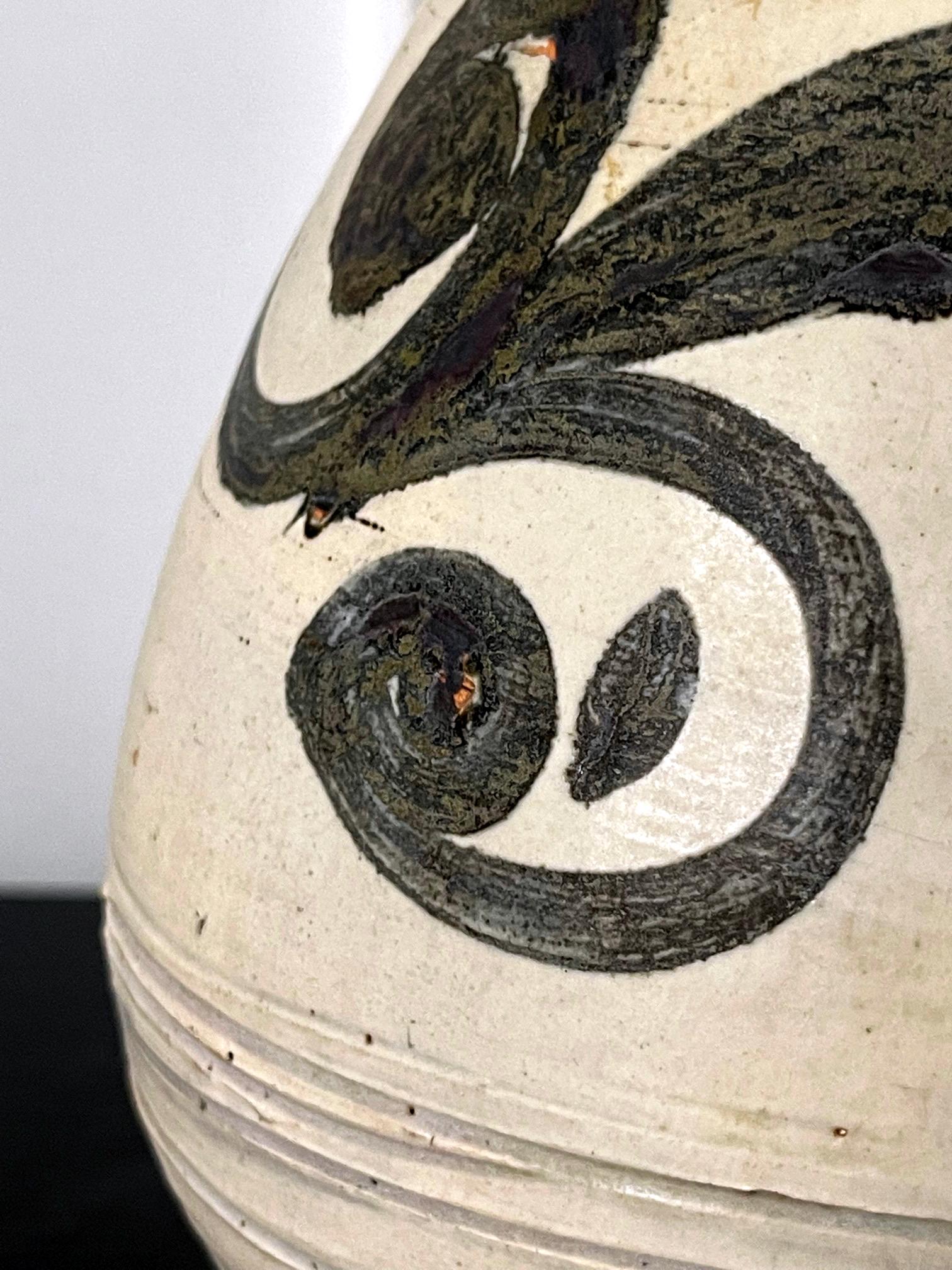 Korean Glazed Ceramic Vase Buncheong Ware Early Joseon Dynasty For Sale 8