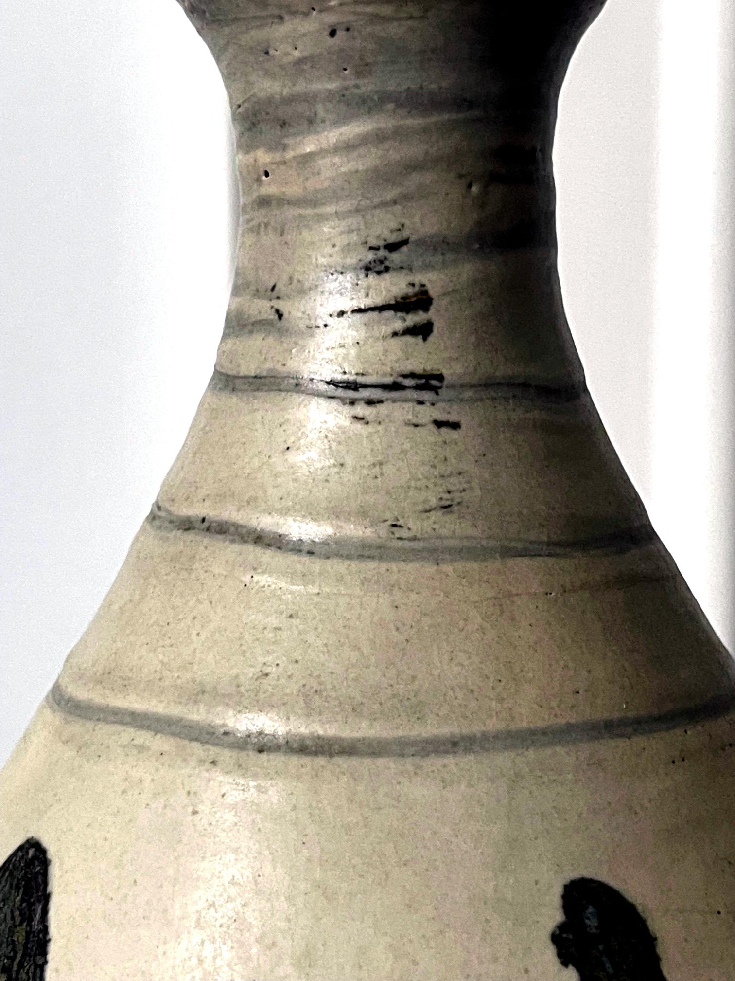 Korean Glazed Ceramic Vase Buncheong Ware Early Joseon Dynasty For Sale 9