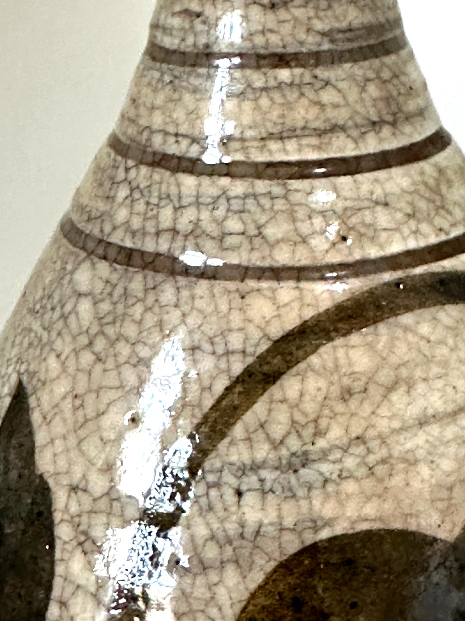 Korean Glazed Ceramic Vase Buncheong Ware Joseon Dynasty For Sale 3