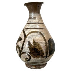 Antique Korean Glazed Ceramic Vase Buncheong Ware Joseon Dynasty