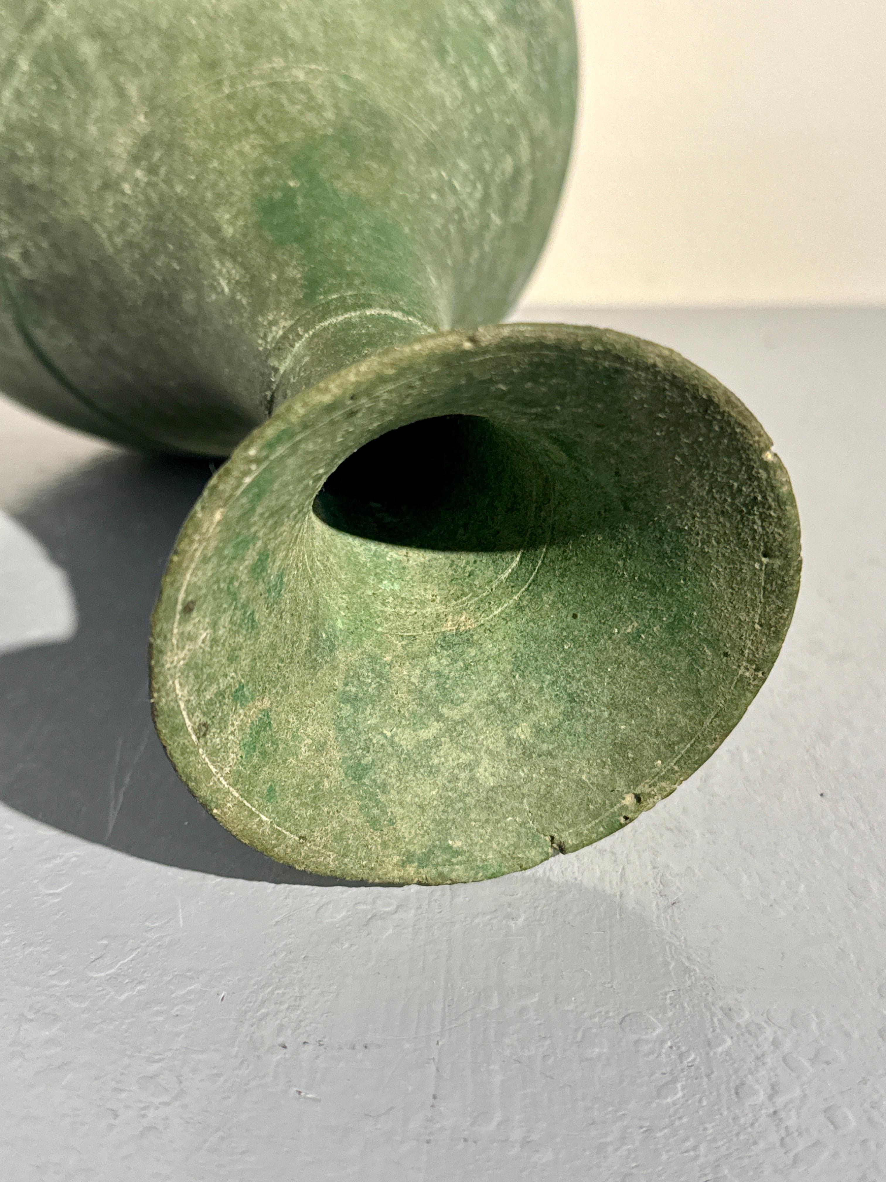 Korean Goryeo Bronze Bottle Vase with Green Patina, 12th/13th Century For Sale 7