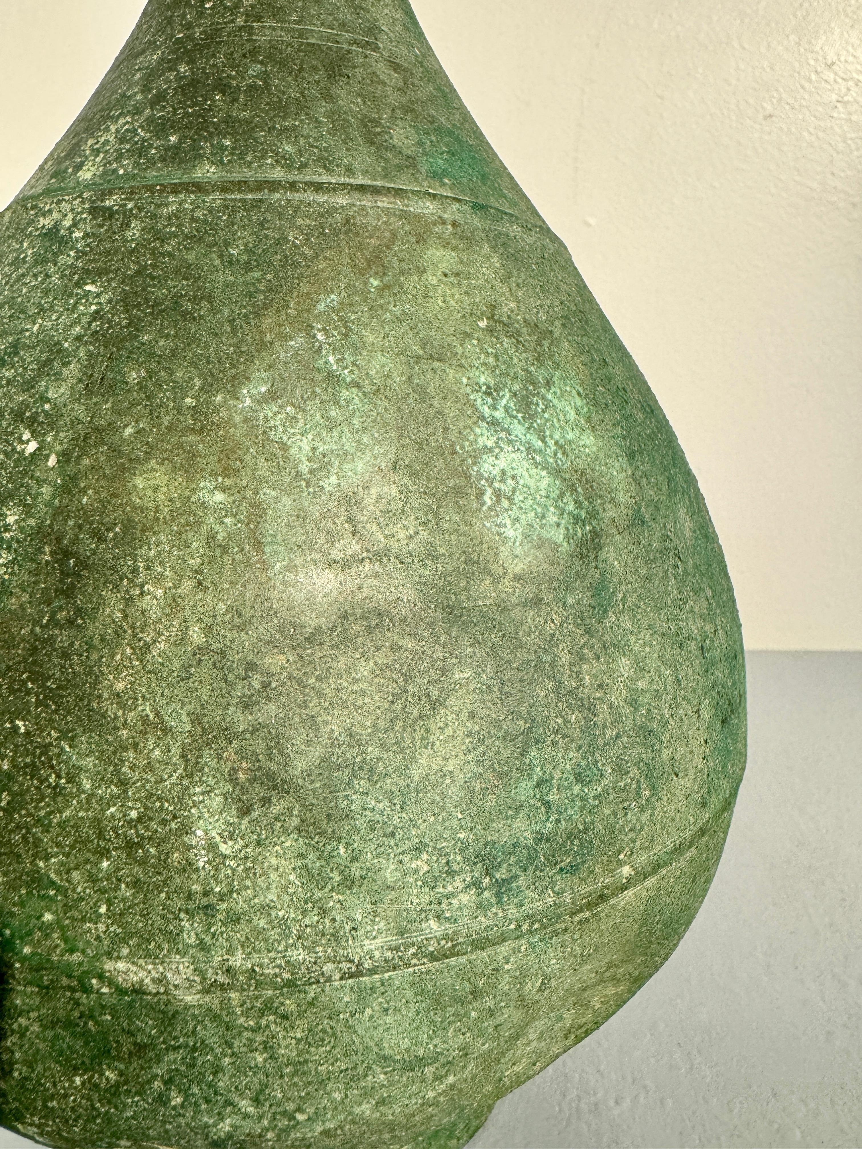 Korean Goryeo Bronze Bottle Vase with Green Patina, 12th/13th Century For Sale 4