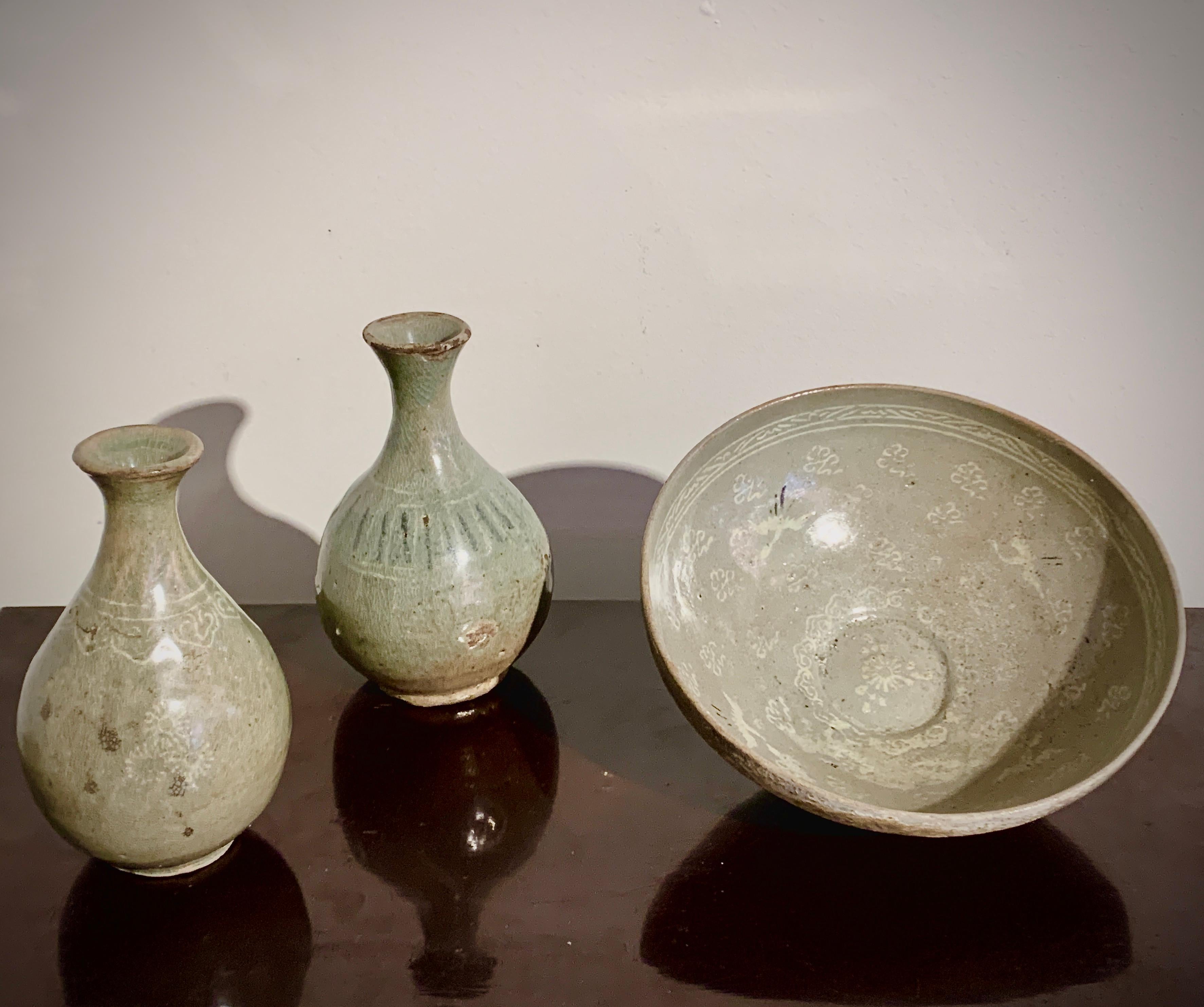 Korean Goryeo Celadon Glazed Sangam Inlaid Bowl, 12th/13th Century, Korea For Sale 8