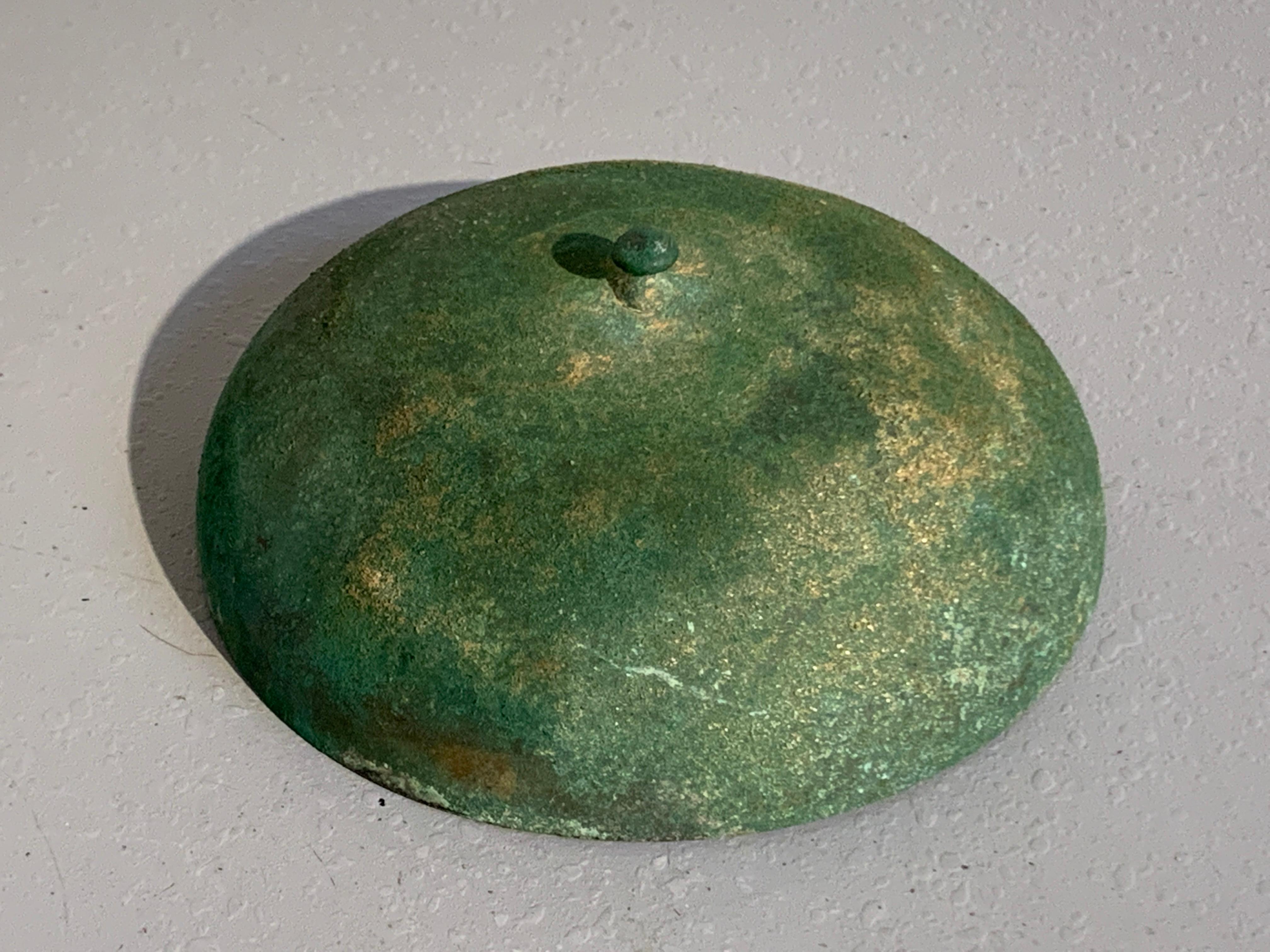 Korean Goryeo Dynasty Bronze Bowl and Cover with Green Patina, 13th Century 2