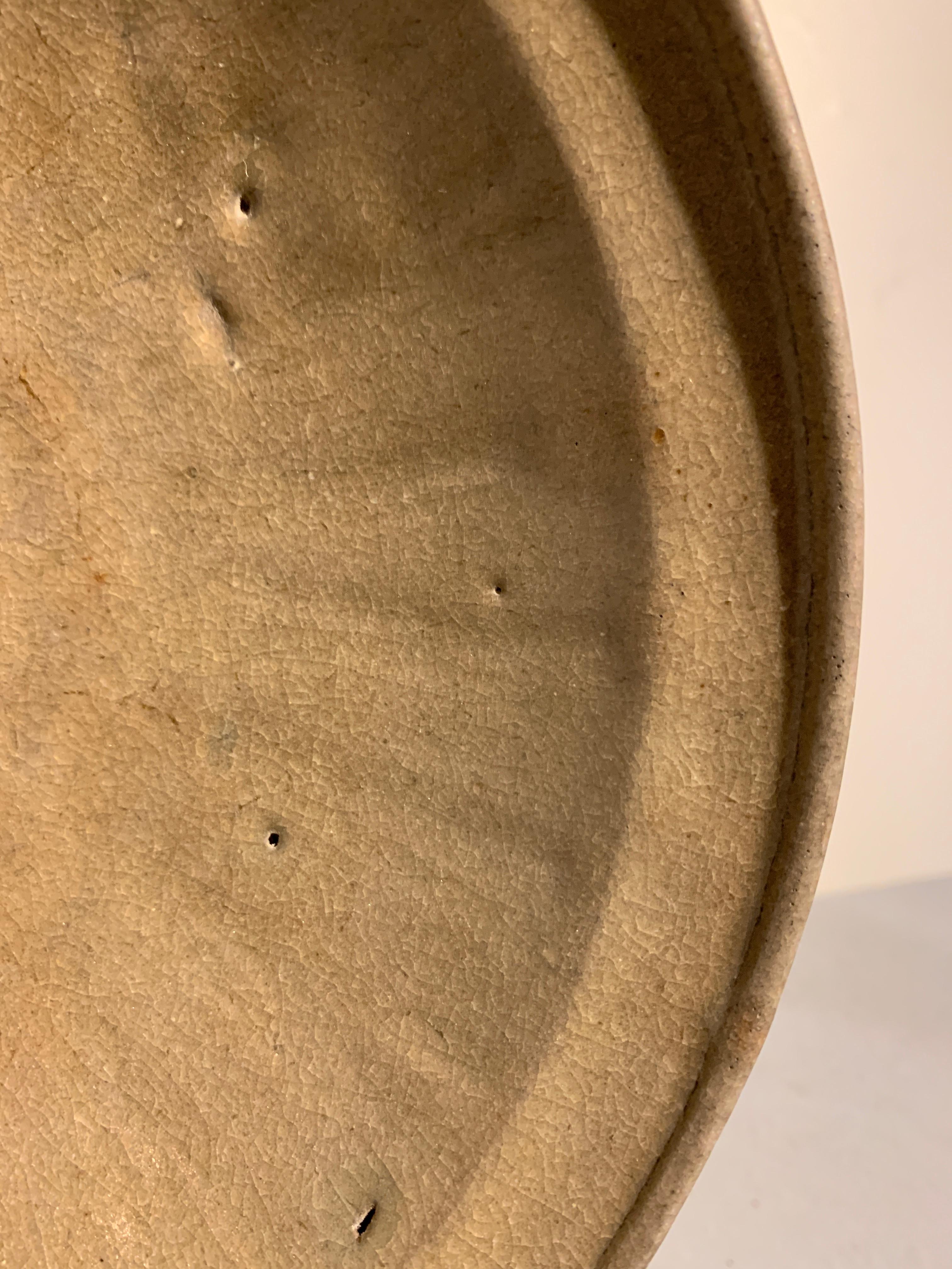 Stoneware Korean Goryeo Dynasty Celadon Glazed Dish, 12th-14th Century, Korea