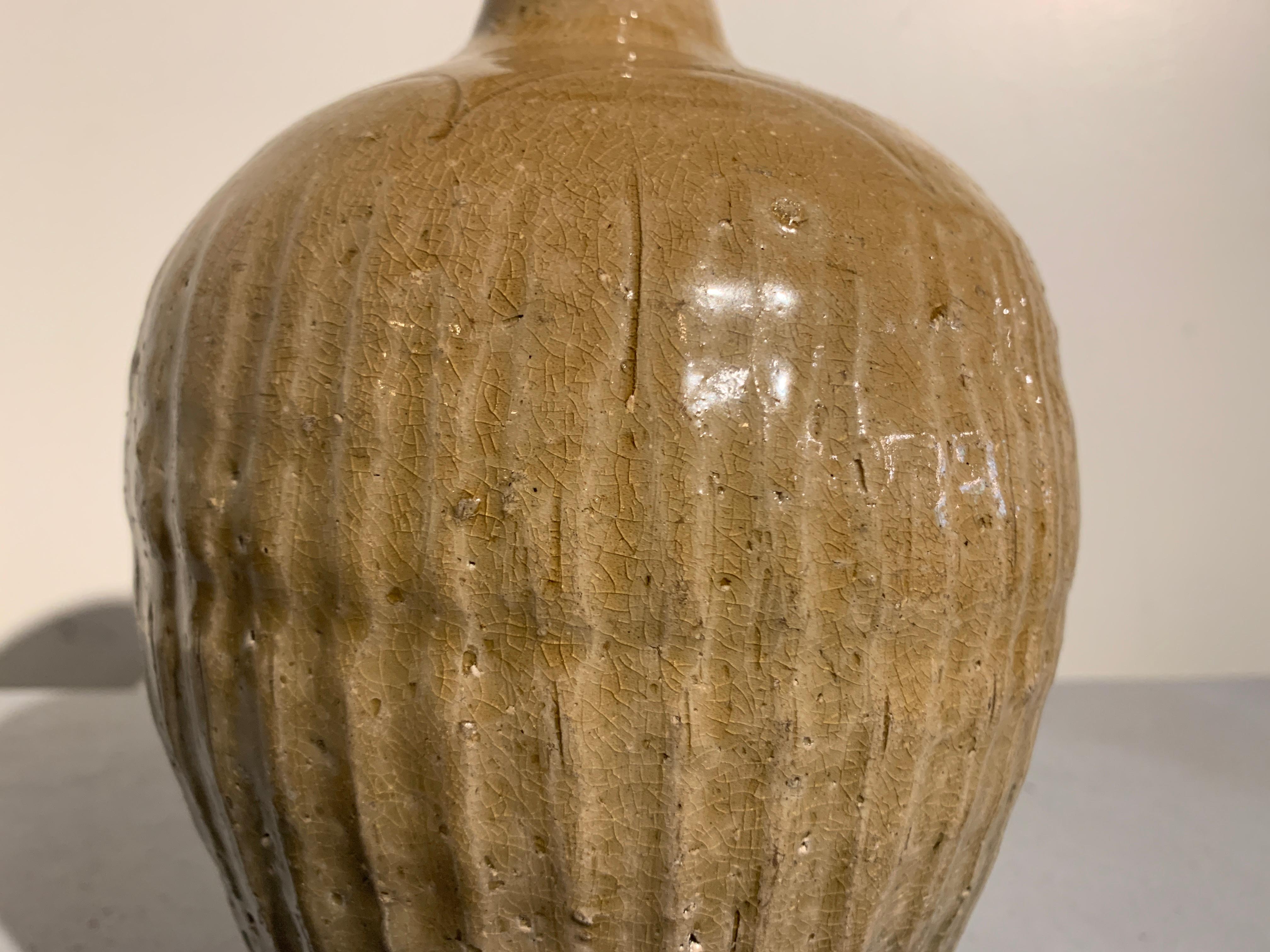 Korean Goryeo Dynasty Ribbed Celadon Bottle Vase, 11th-12th Century 5