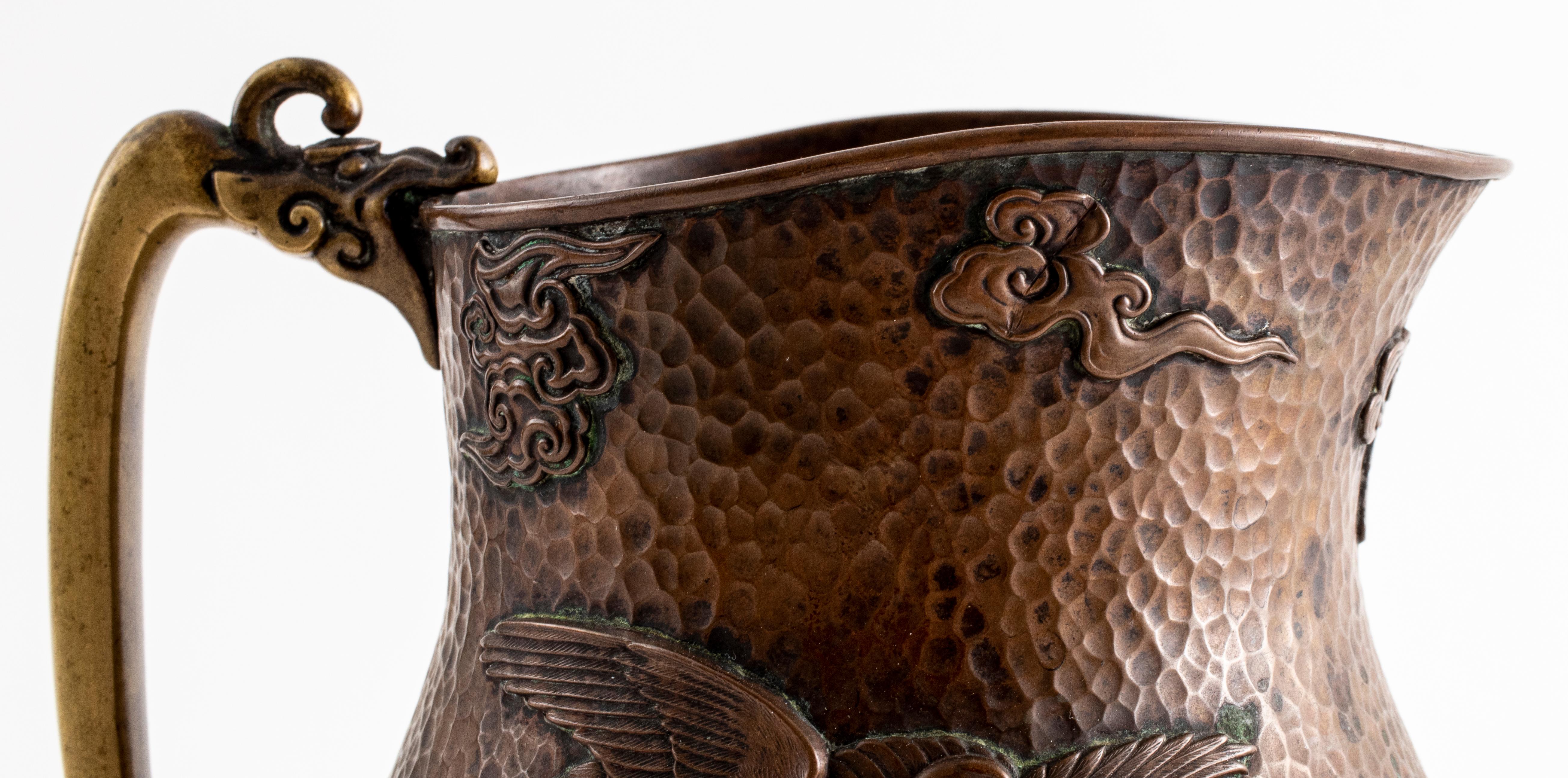 19th Century Korean Hammered Mixed Metal Pitcher For Sale