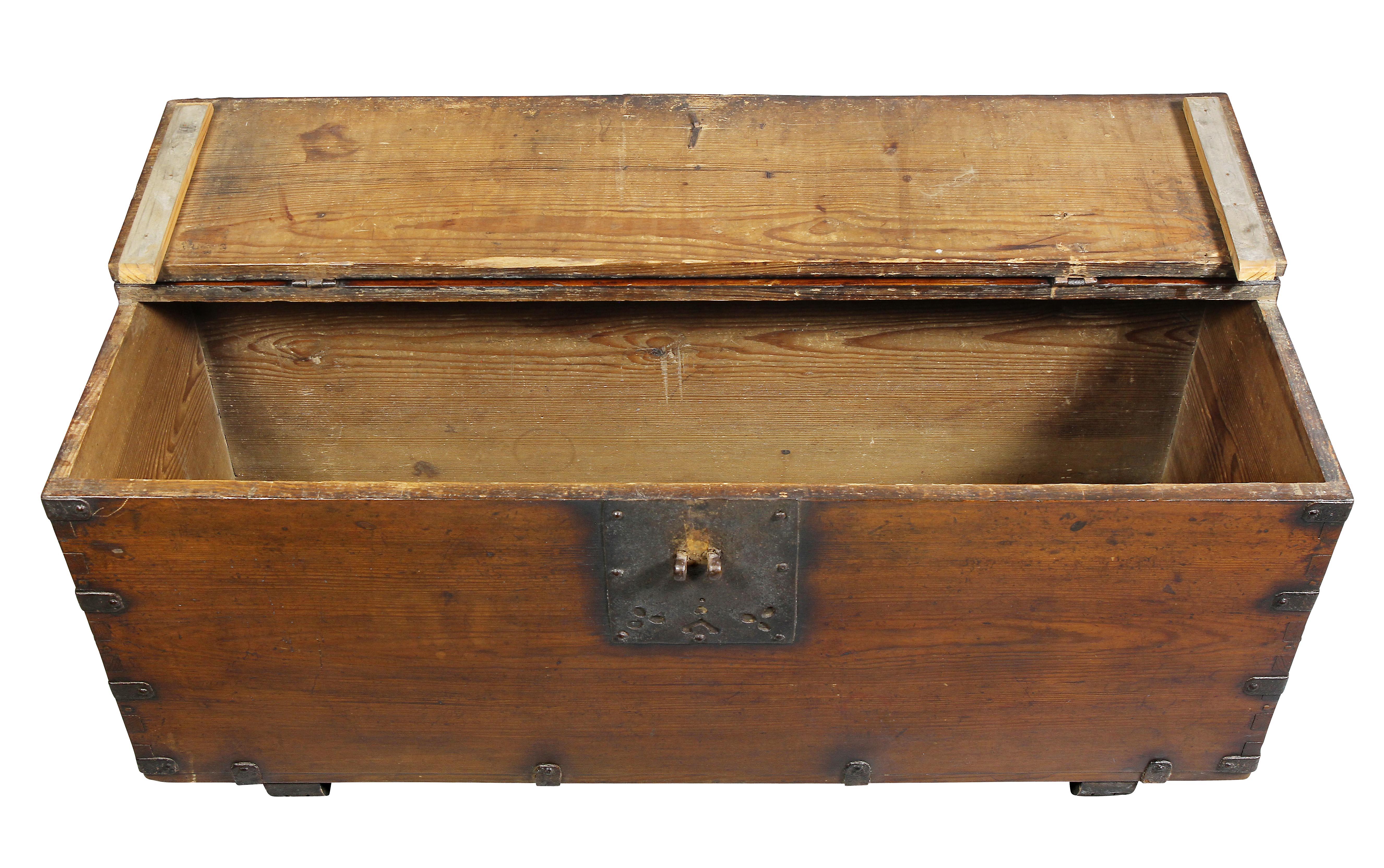 19th Century Korean Hardwood and Iron Bound Chest