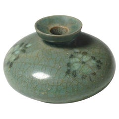Korean Inlaid Celadon Ceramic Oil Bottle, Goryeo Dynasty
