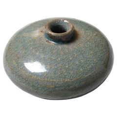 Korean Inlaid Celadon Ceramic Oil Bottle, Goryeo Dynasty