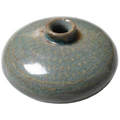 Korean Inlaid Celadon Oil Bottle, Koryo Dynasty, 13th Century