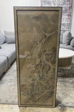 Japanese Asian Edo Period Signed Framed Hand Painted Serpent Scroll Painting