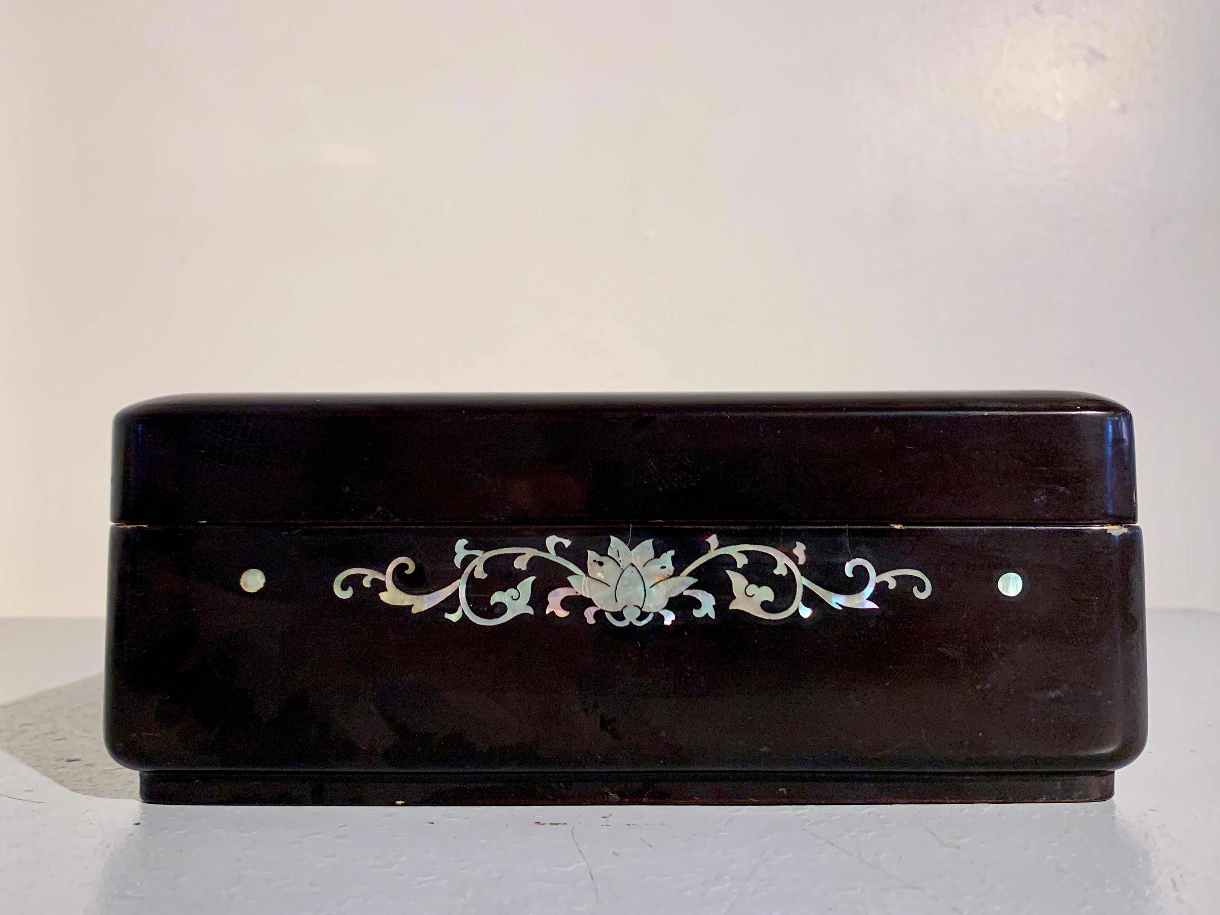 Mid-20th Century Korean Lacquer and Mother of Pearl Inlay 