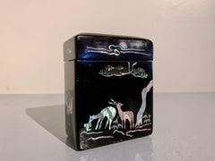 Korean Lacquer Mother of Pearl Inlay Cigarette Box, 1930's, Korea