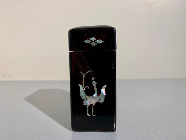 Korean Lacquer Mother of Pearl Inlay Cigarette Box, 1930's, Korea at  1stDibs