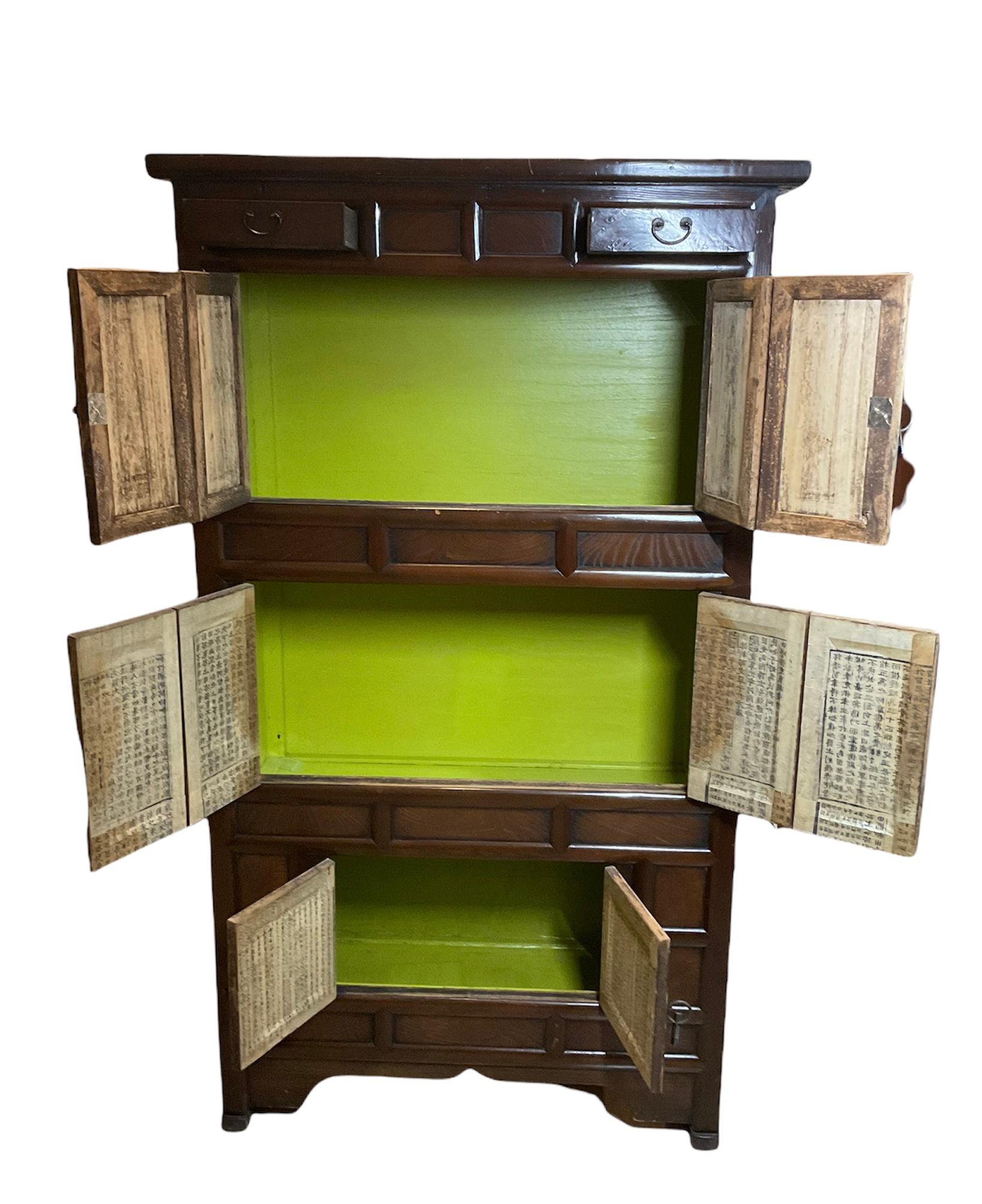 Grand meuble de rangement/châtre coréen en bois d'orme en vente 9