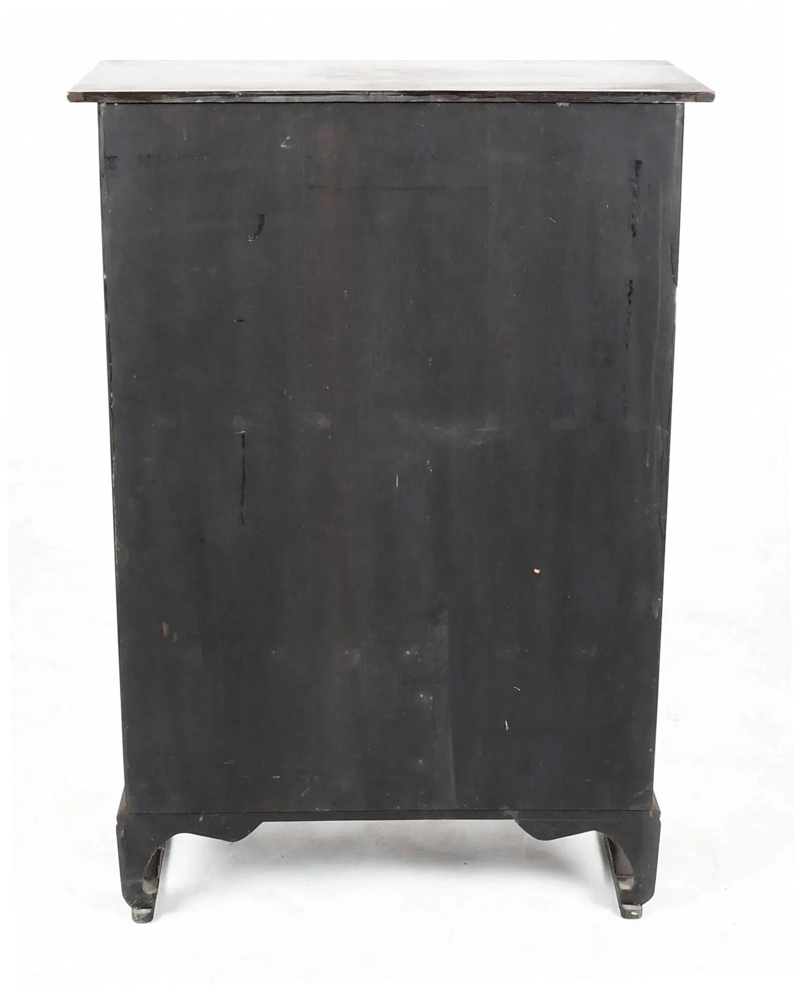 Korean Mandarin Duck Wedding Cabinet with Burl Wood Panels For Sale 1